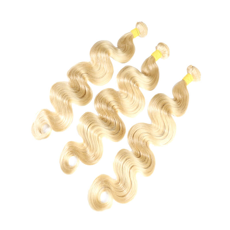 613 Blonde Brazilian virgin human hair extension body wave
