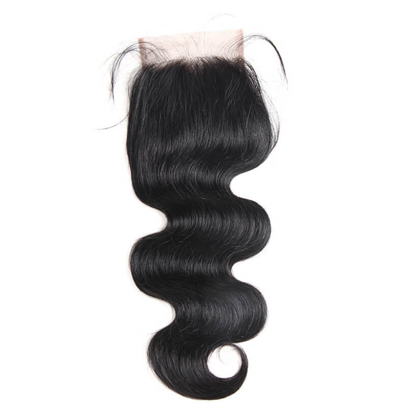 Indian braid human hair 4x4 lace closure body wave
