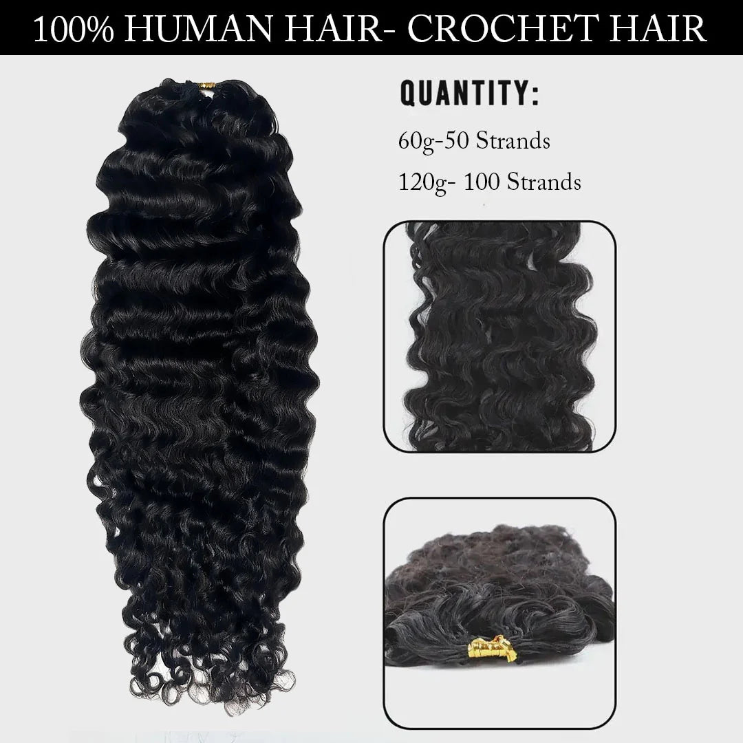 Water Wave Natural Crochet Hair Extensions for Women