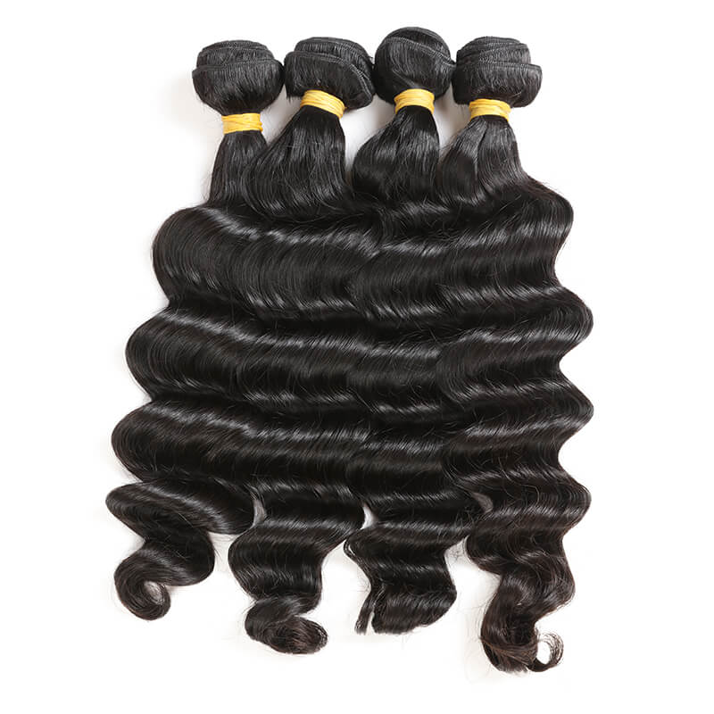 1/3PCS Indian Raw Human Hair Bundles Loose Deep