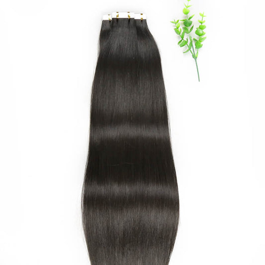 Brazilian tape in human hair extensions straight