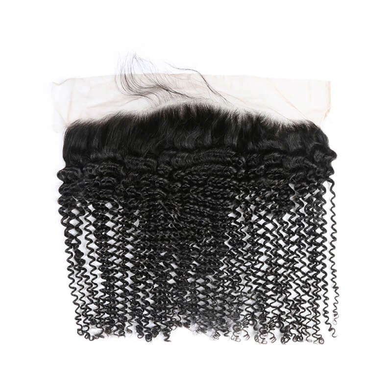 3Pcs Brazilian hair bundles with 13x4 transparent lace frontal deep curly