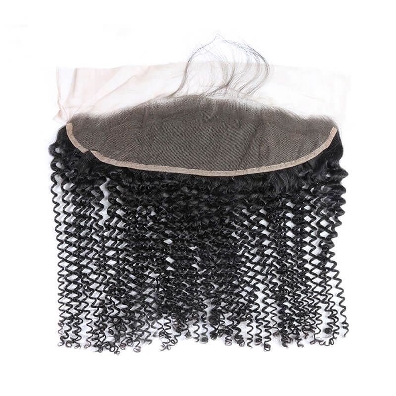 3Pcs Brazilian hair bundles with 13x4 transparent lace frontal deep curly