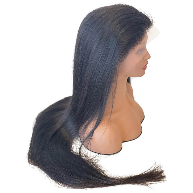 Custom Brazilian 13x4 transparent lace frontal wig straight