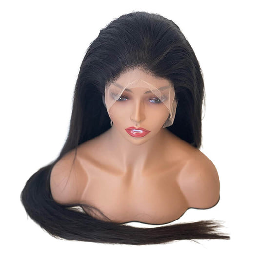Custom Brazilian 13x4 transparent lace frontal wig straight
