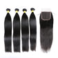 Brazilian Human Hair Bundles with 4x4 HD Lace Closure Straight 