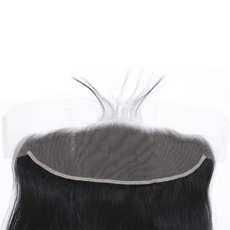 4Pcs Brazilian hair bundles with 13x4 transparent lace frontal straight