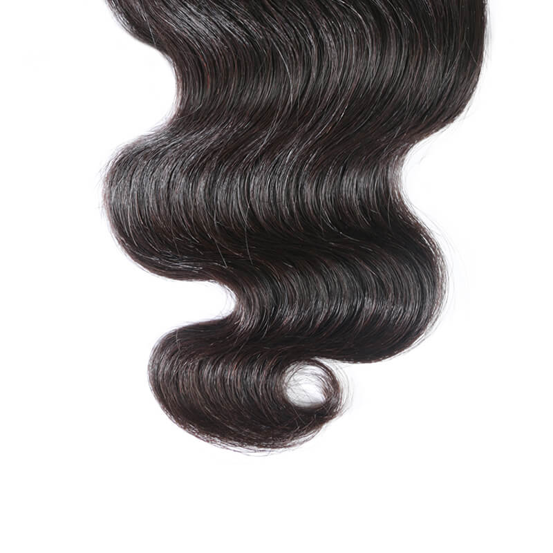 4Pcs Brazilian human hair bundles with 4x4 transparent lace closure body wave