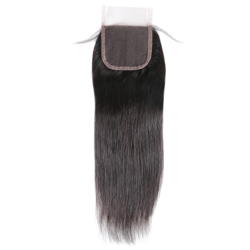 Brazilian 4x4 Transparent Lace Closure Straight Human Hair