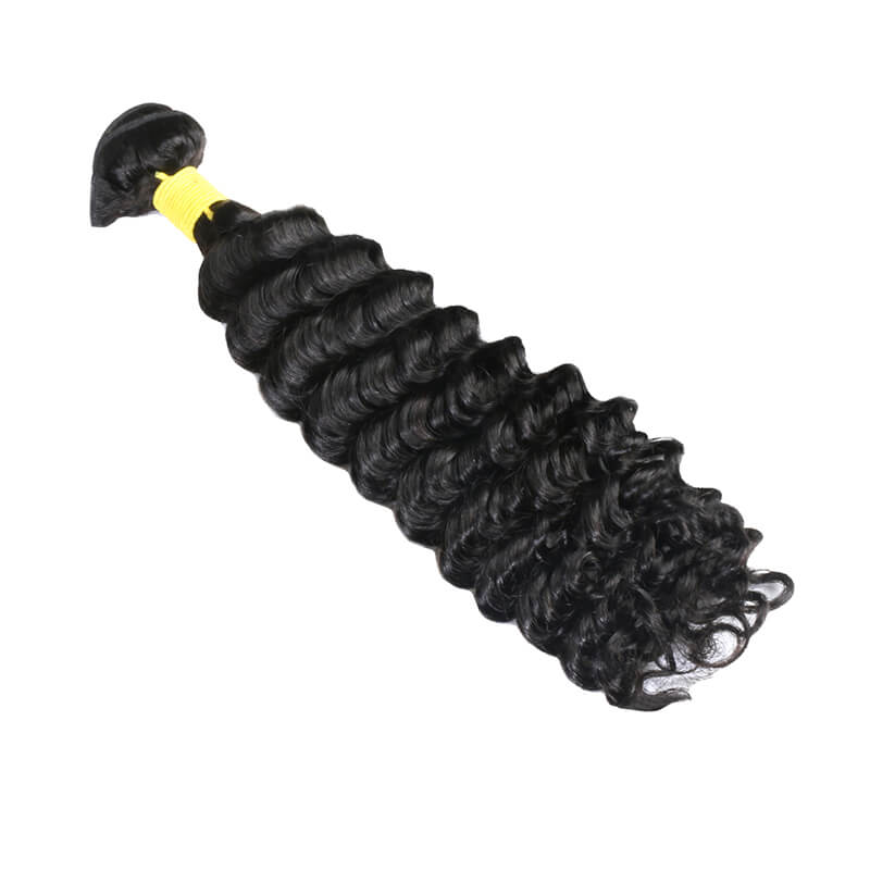 4Pcs Brazilian hair bundles with 13x4 transparent lace frontal deep wave