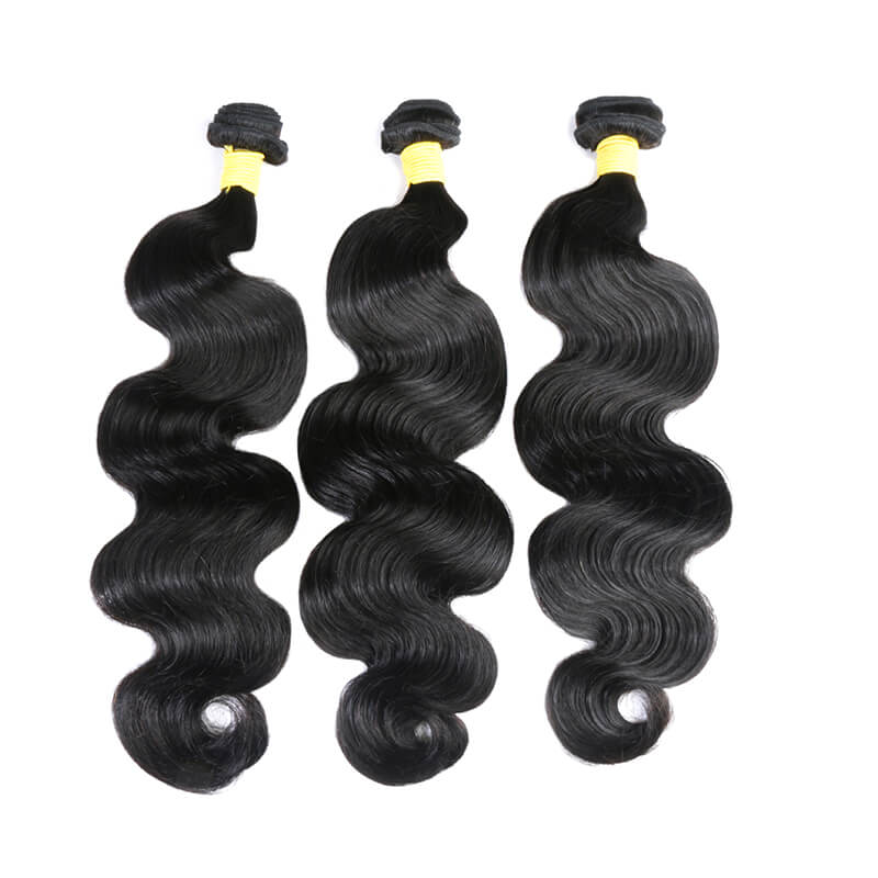 3Pcs Brazilian hair bundles with 13x4 transparent lace frontal body wave