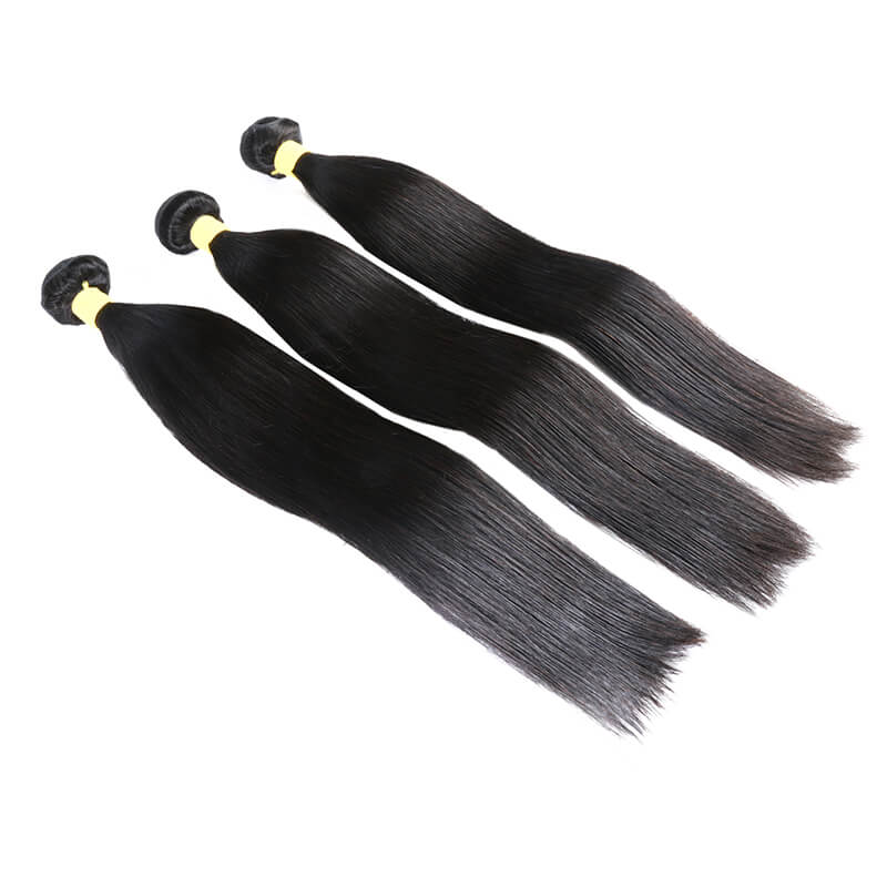 Brazilian hair bundles with 4x4 transparent lace closure straight