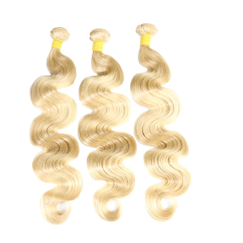 613 Blonde Brazilian virgin human hair extension body wave