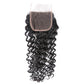 4Pcs Brazilian human hair bundles with 4x4 transparent lace closure deep wave