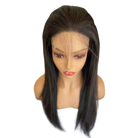 150% density 20" Indian 4x4 transparent lace closure wig straight