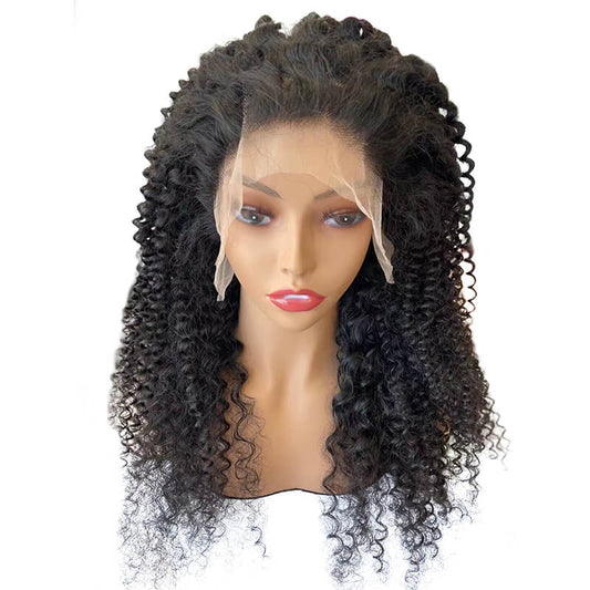 Custom Brazilian 13x4 transparent lace frontal wig deep curly